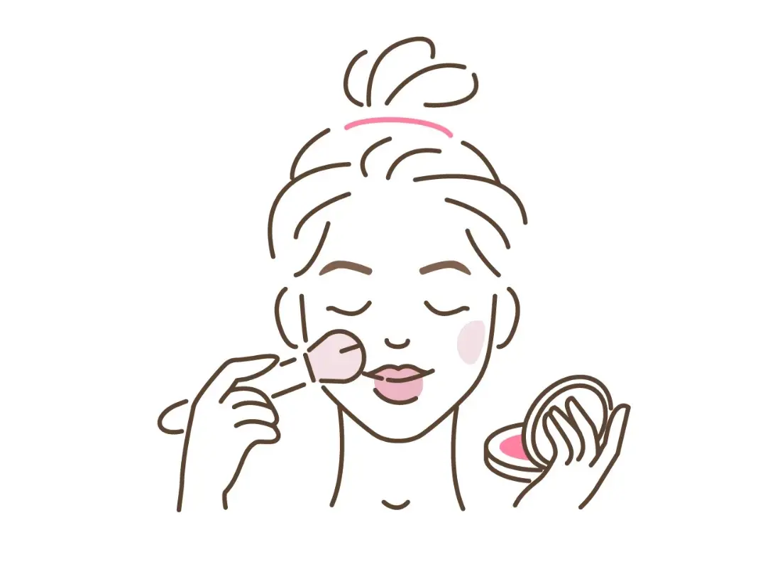 simple makeup being applied to sensitive skin